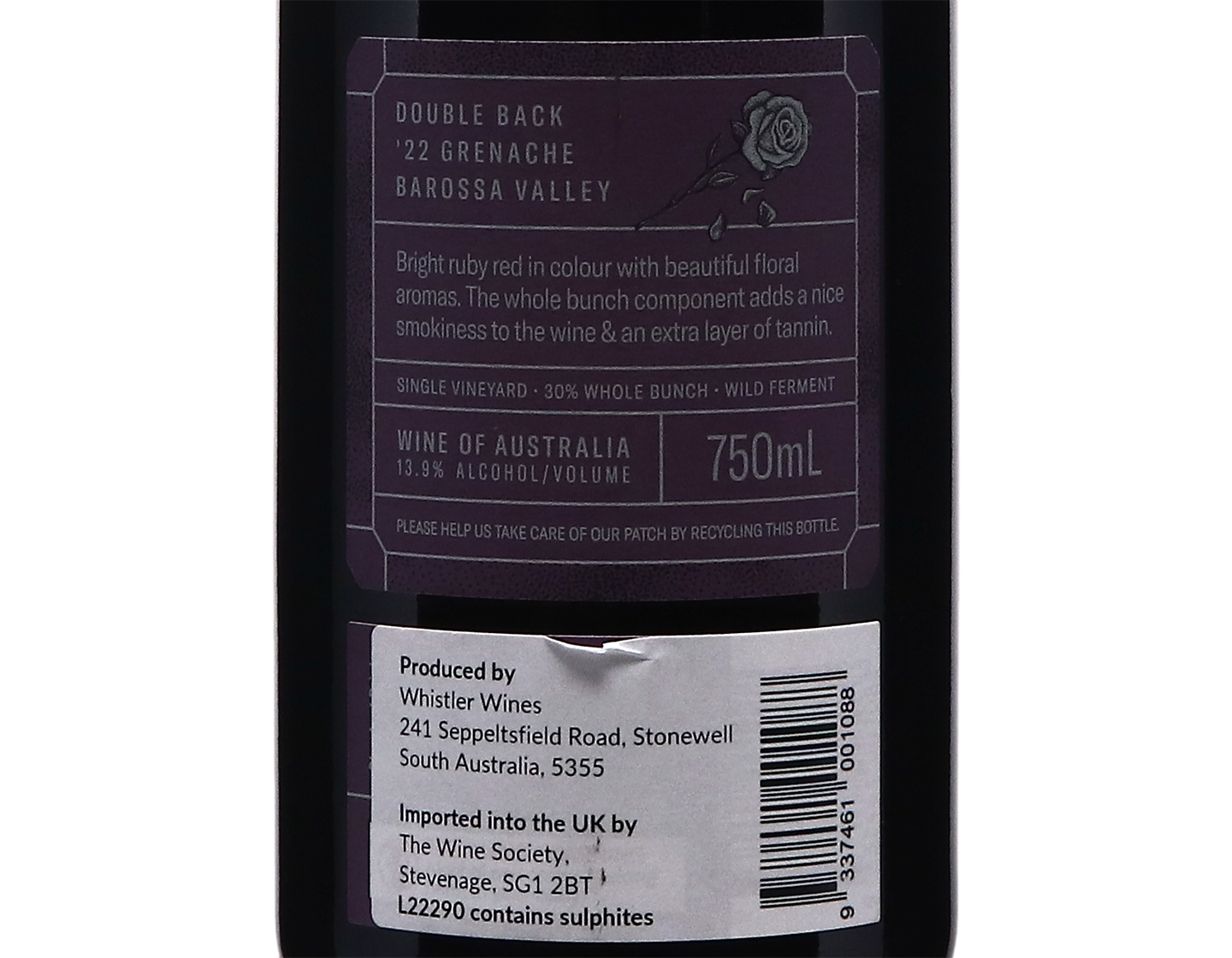 Whistler Wines Double Back Barossa Valley Grenache 2022