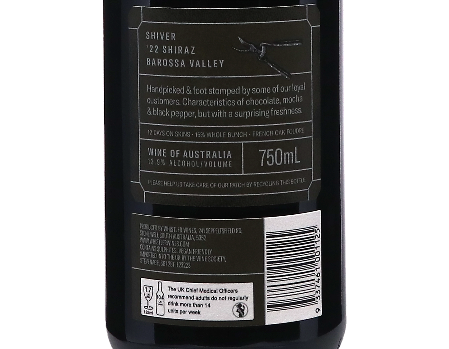 Whistler Wines Shiver Barossa Valley Shiraz 2022