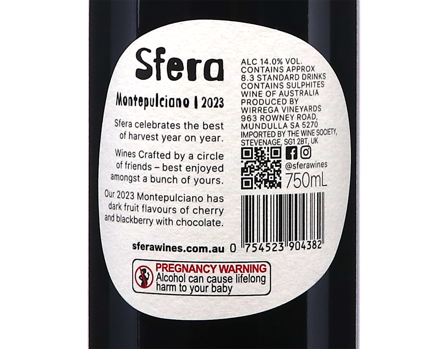 Sfera Wines Limestone Coast Montepulciano 2023