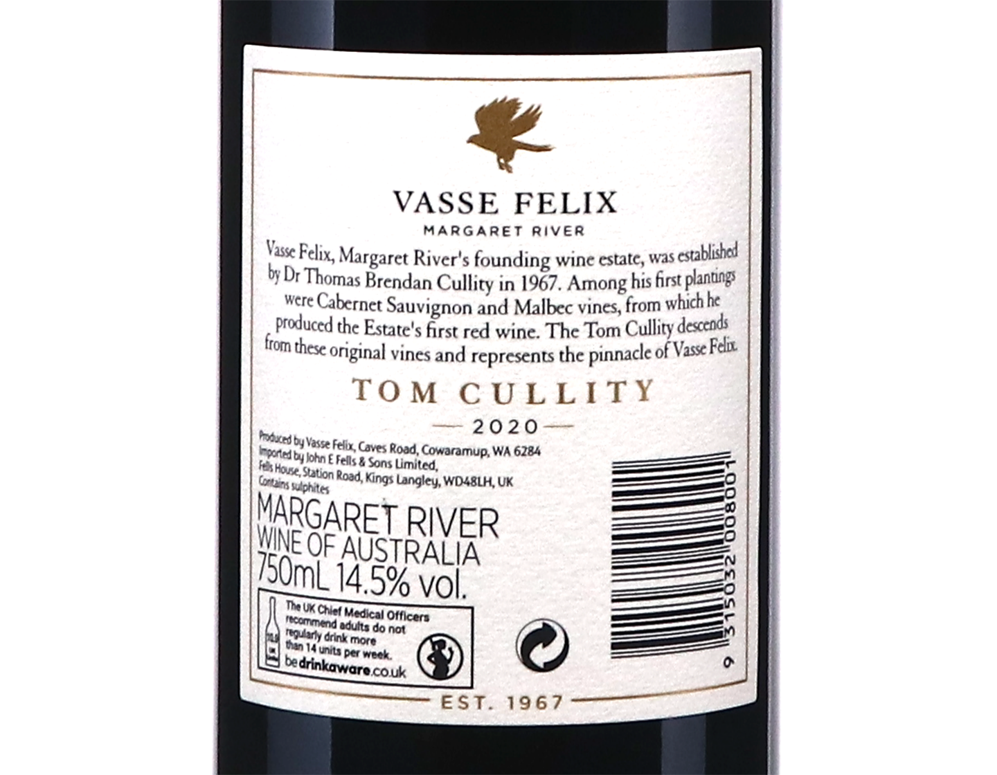 Vasse Felix Tom Cullity Margaret River Cabernet Sauvignon Malbec 2020