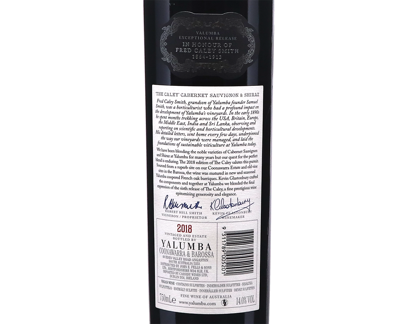 Yalumba The Caley Coonawarra and Barossa Cabernet Shiraz 2018
