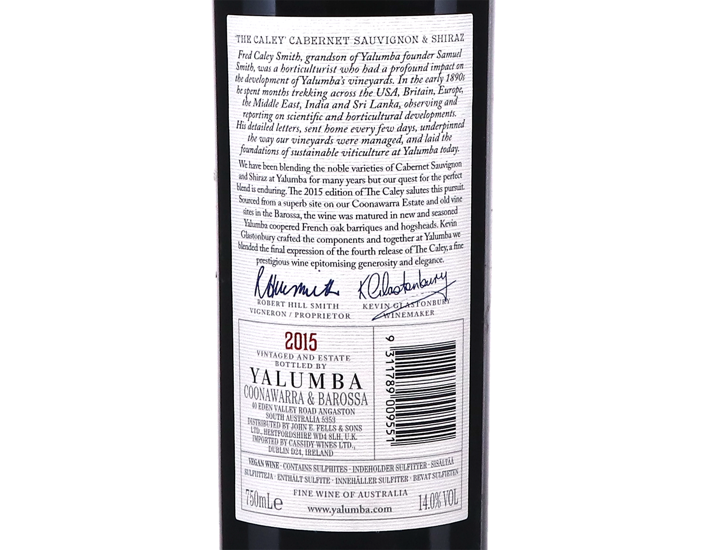 Yalumba The Caley Coonawarra and Barossa Cabernet Shiraz 2015