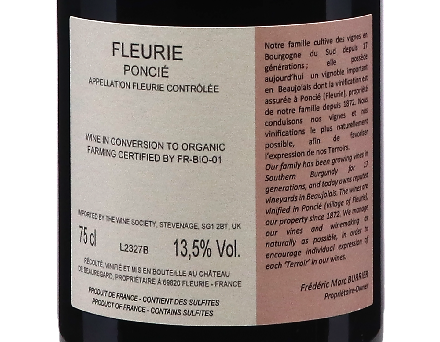 Chateau de Beauregard Fleurie Poncie 2023