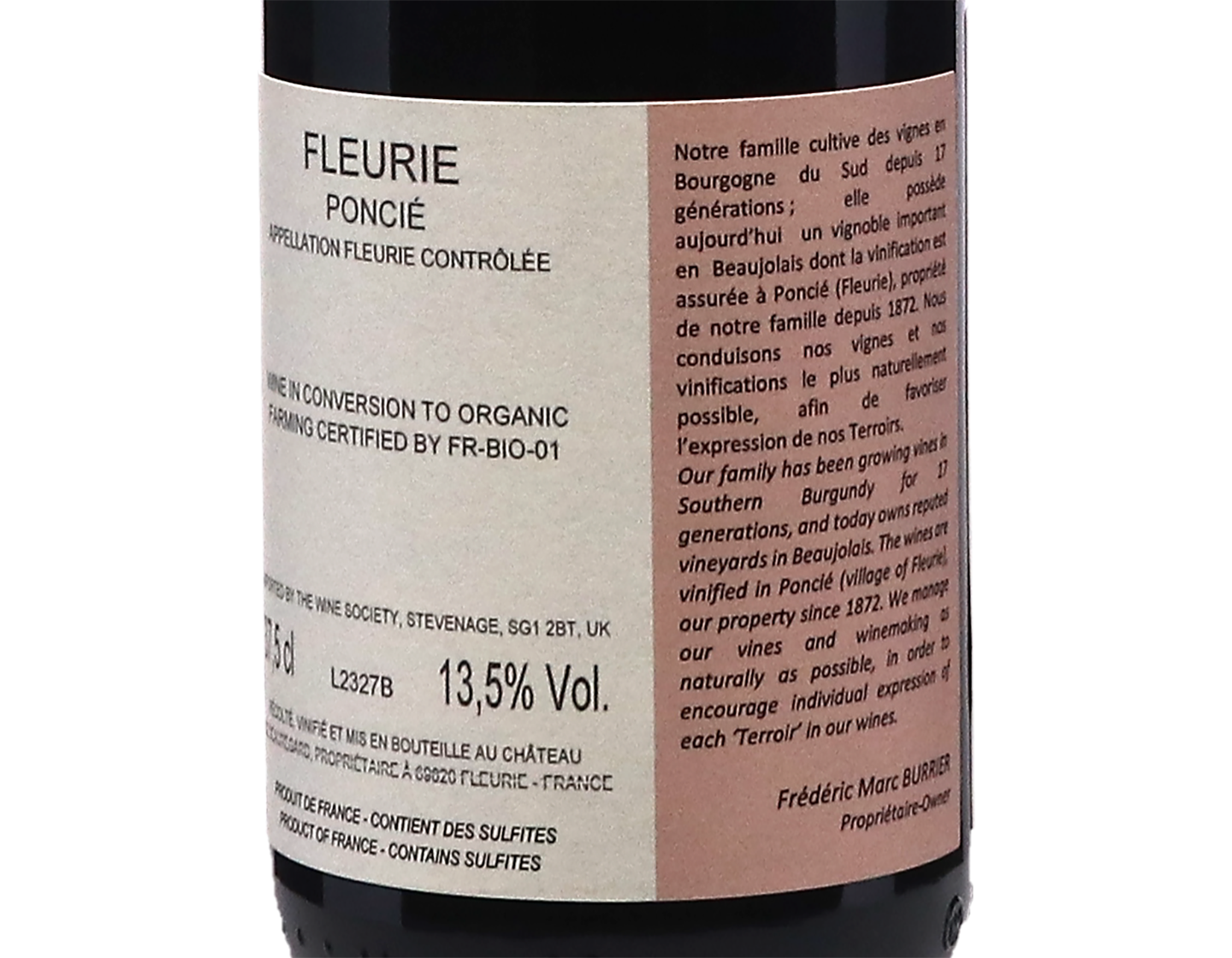 Halves of Chateau de Beauregard Fleurie Poncie 2023