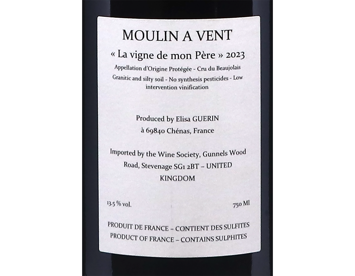 Moulin-a-Vent La Vigne de Mon Pere,Elisa Guerin 2023