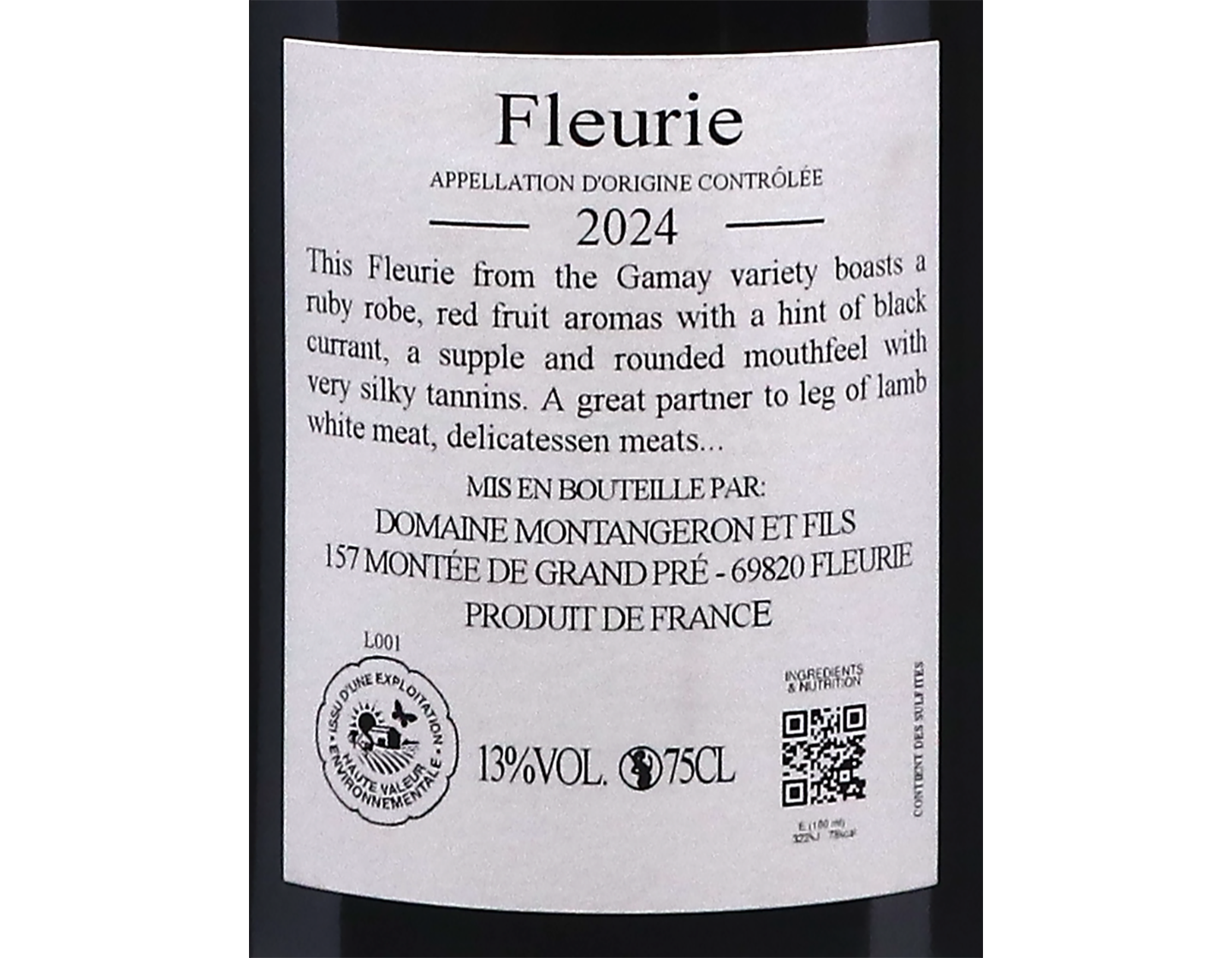 Domaine Montangeron Fleurie 2024