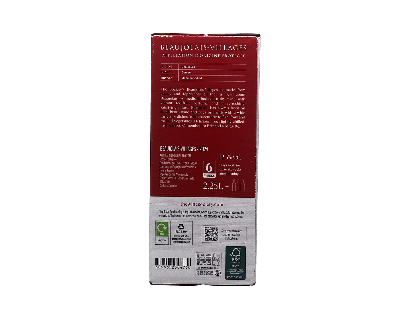 The Society's Beaujolais-Villages 2024 Bag-in-Box (2.25 litre)