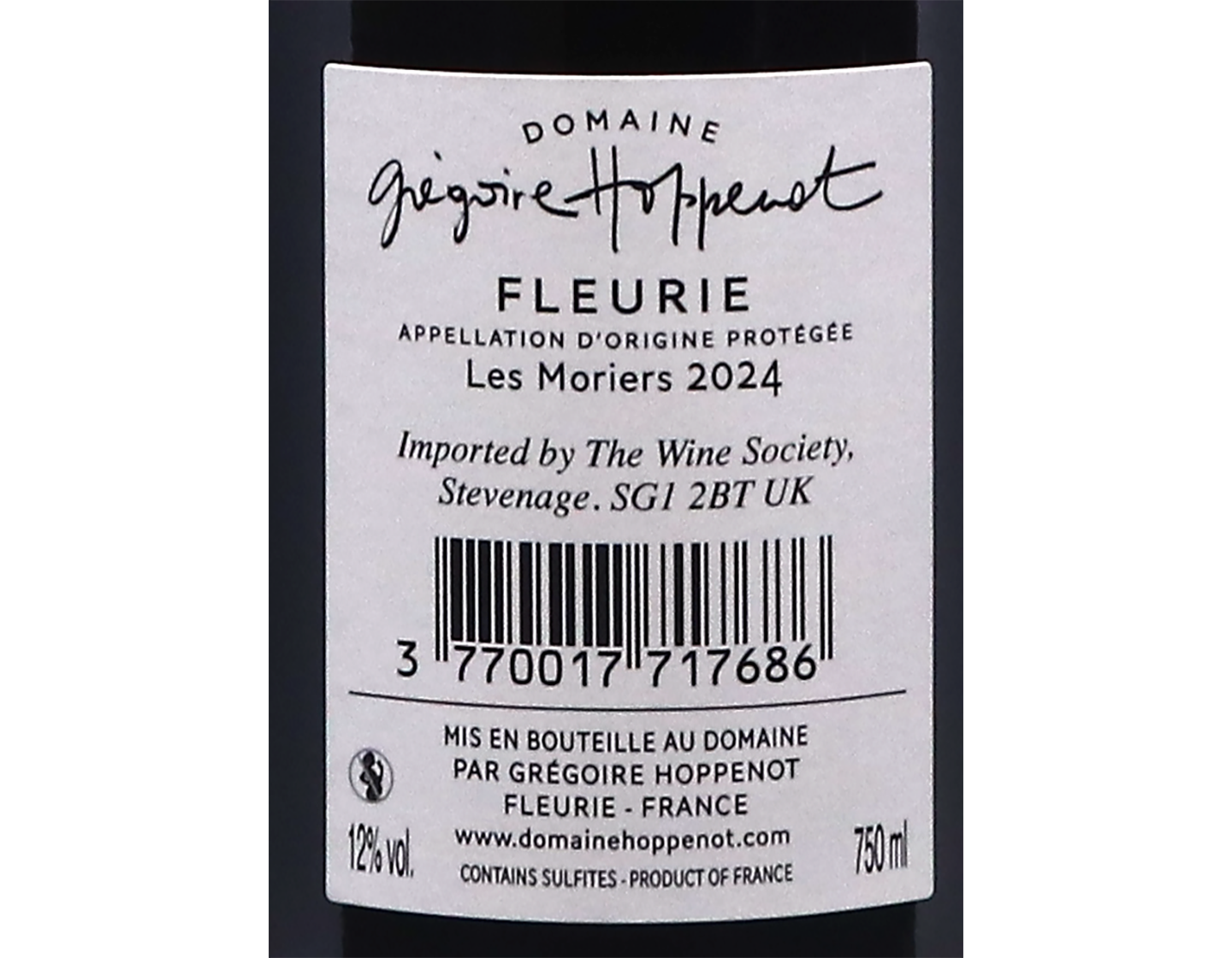 Fleurie Les Moriers Domaine Grégoire Hoppenot 2024