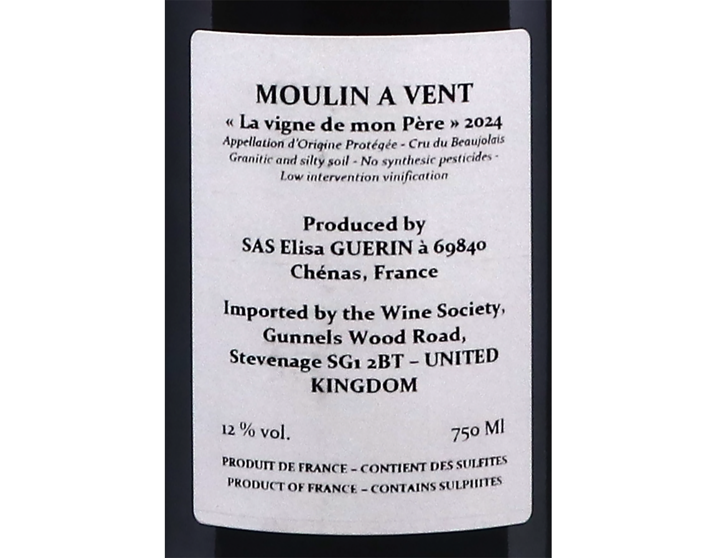 Moulin-a-Vent La Vigne de Mon Pere Elisa Guerin 2024