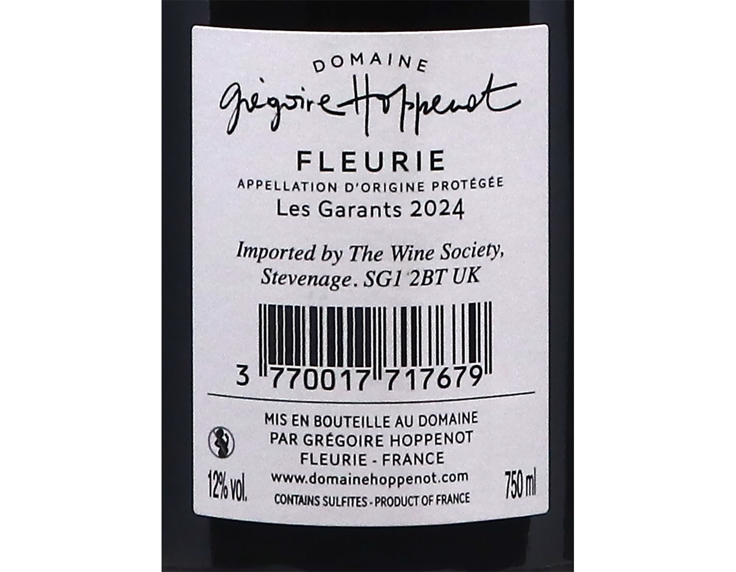 Fleurie Les Garants Domaine Gregoire Hoppenot 2024