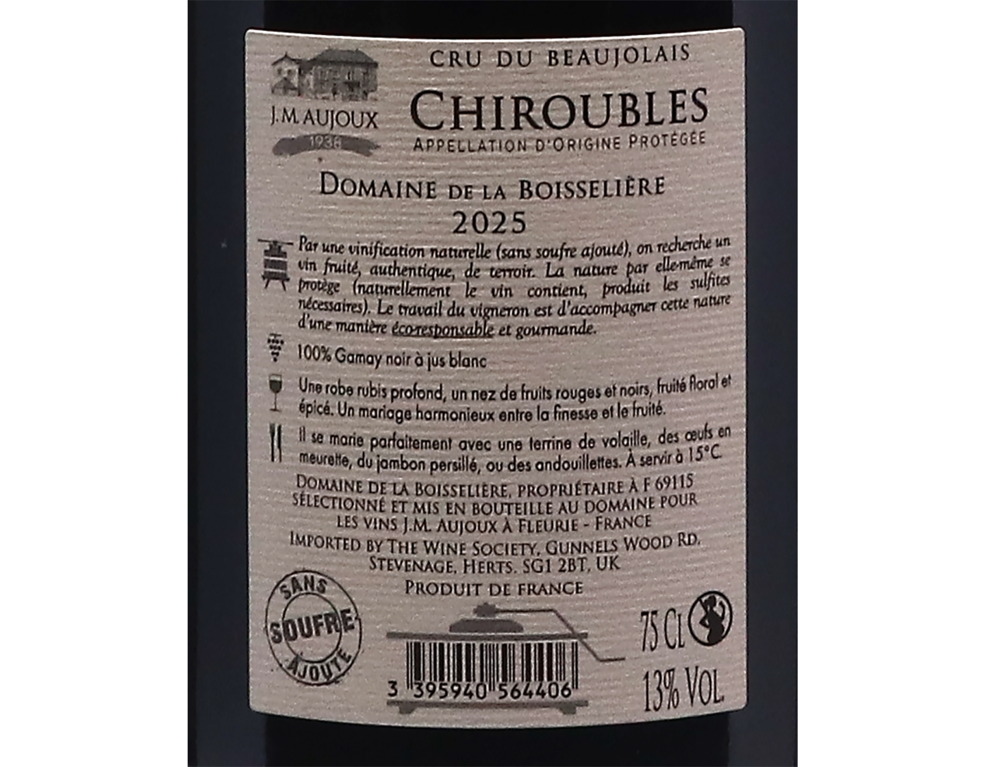Chiroubles, Domaine de la Boisselière 2025