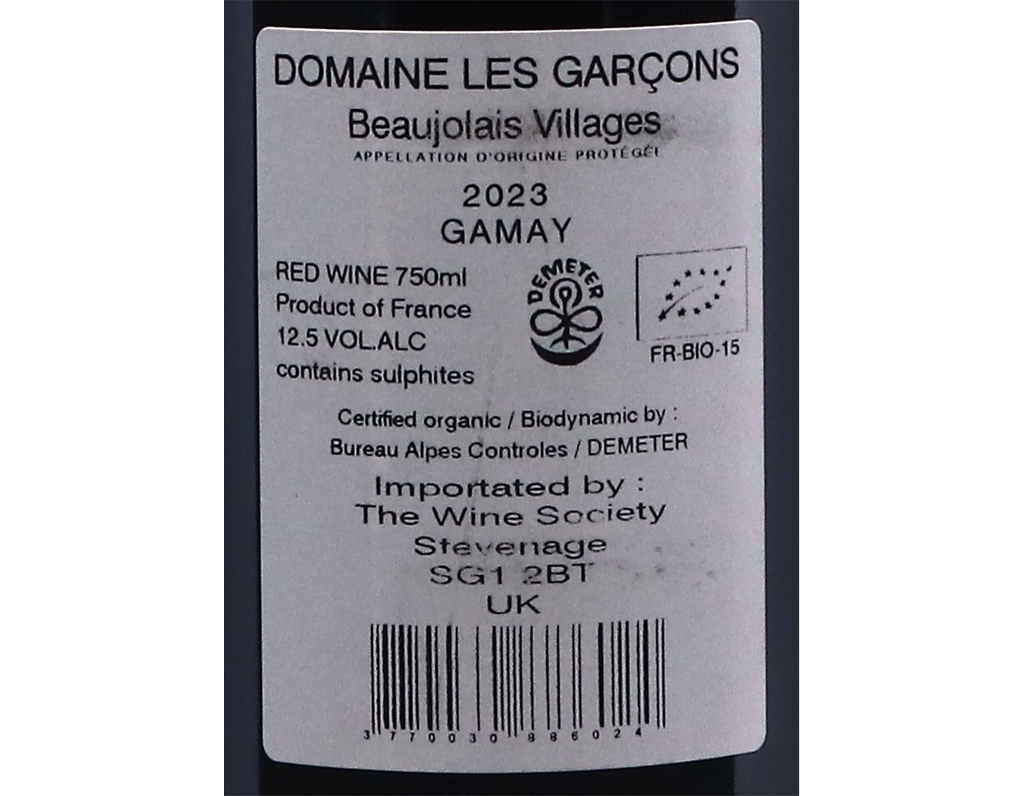 Beaujolais Villages Domaine Les Garcons 2023