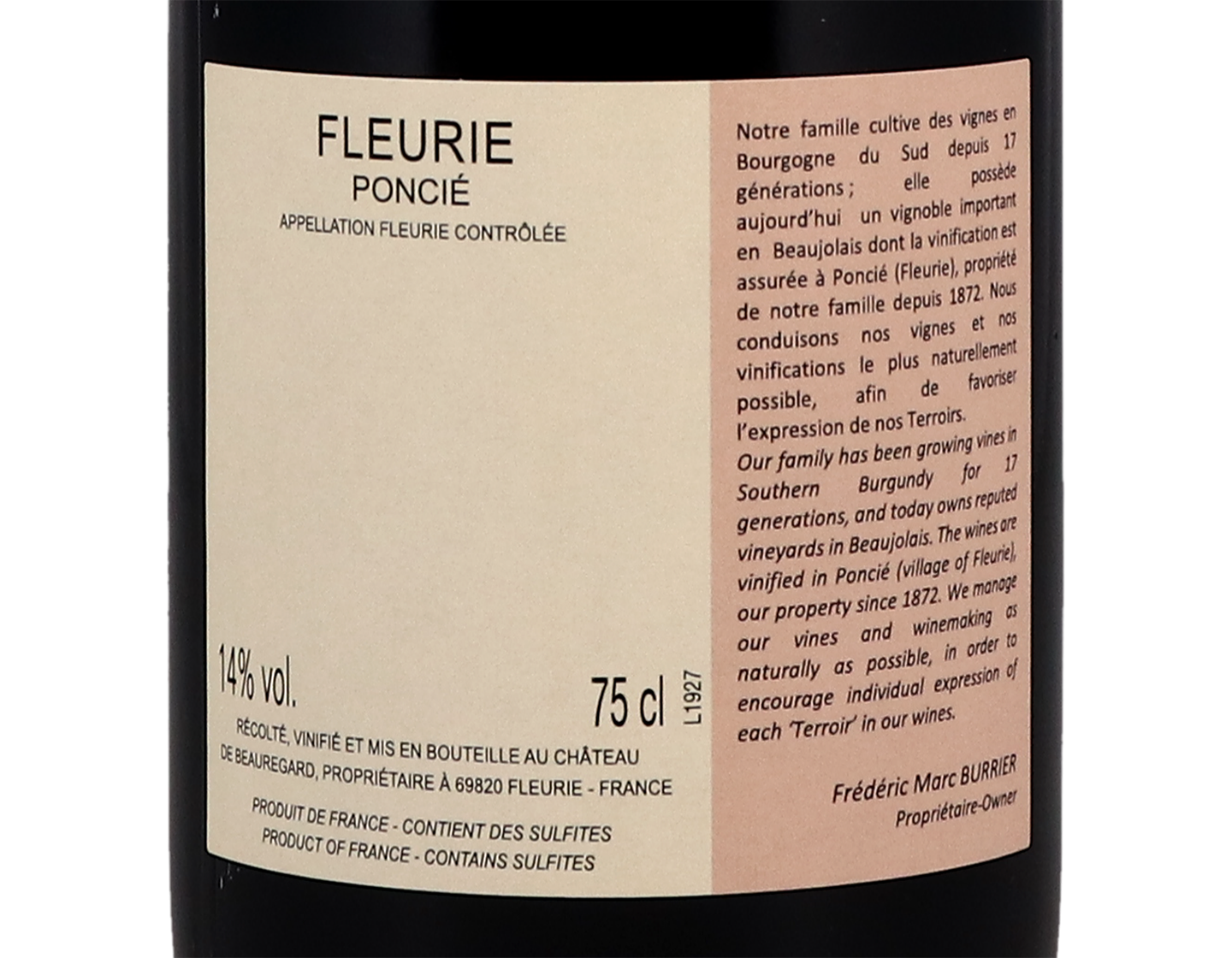Château de Beauregard, Fleurie Poncié 2019