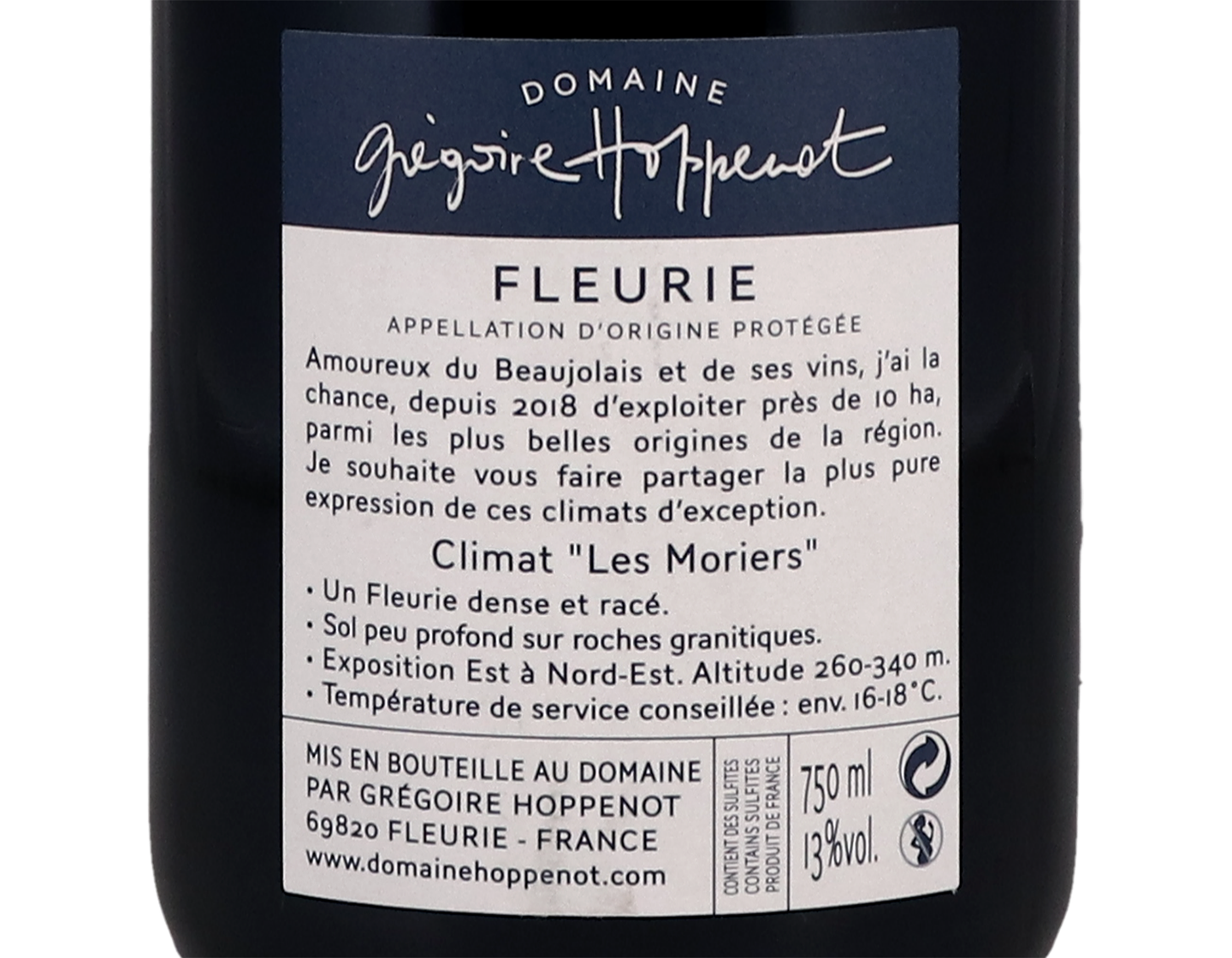 Domaine Grégoire Hoppenot, Fleurie Les Moriers 2019