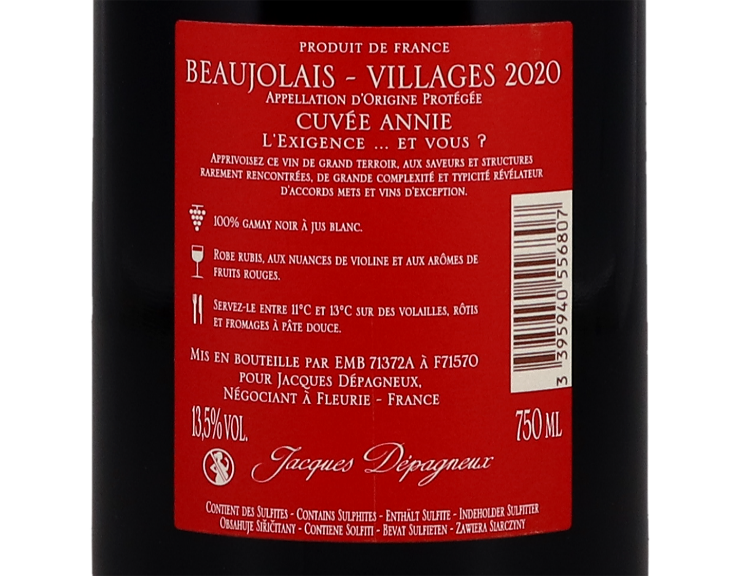 Beaujolais Villages Cuvee Annie Jacques Depagneux 2020