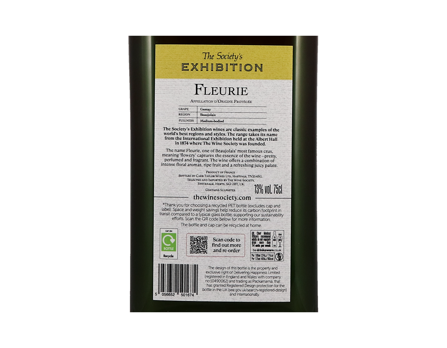 The Society's Exhibition Fleurie 2022 rPET bottle