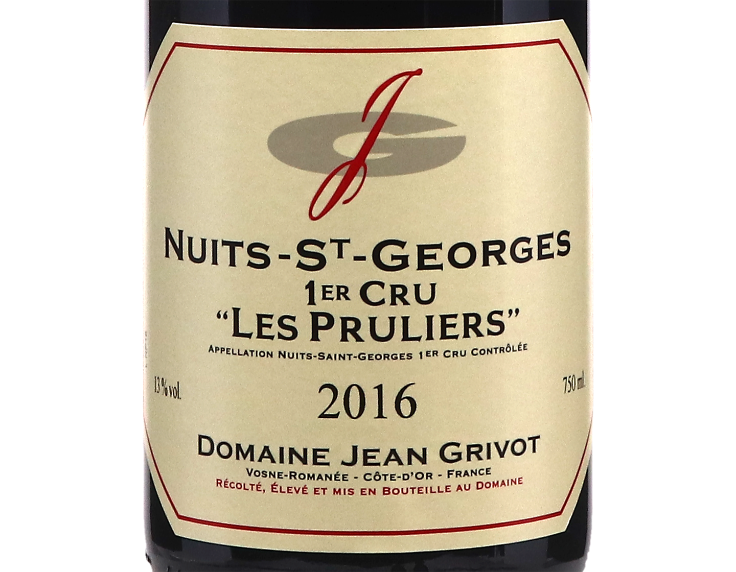 Domaine Jean Grivot Nuits St Georges PC Pruliers 2016