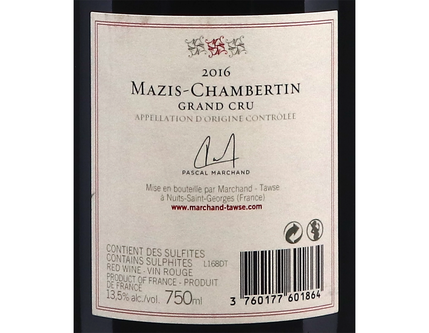 Domaine Tawse Mazis Chambertin GC 2016