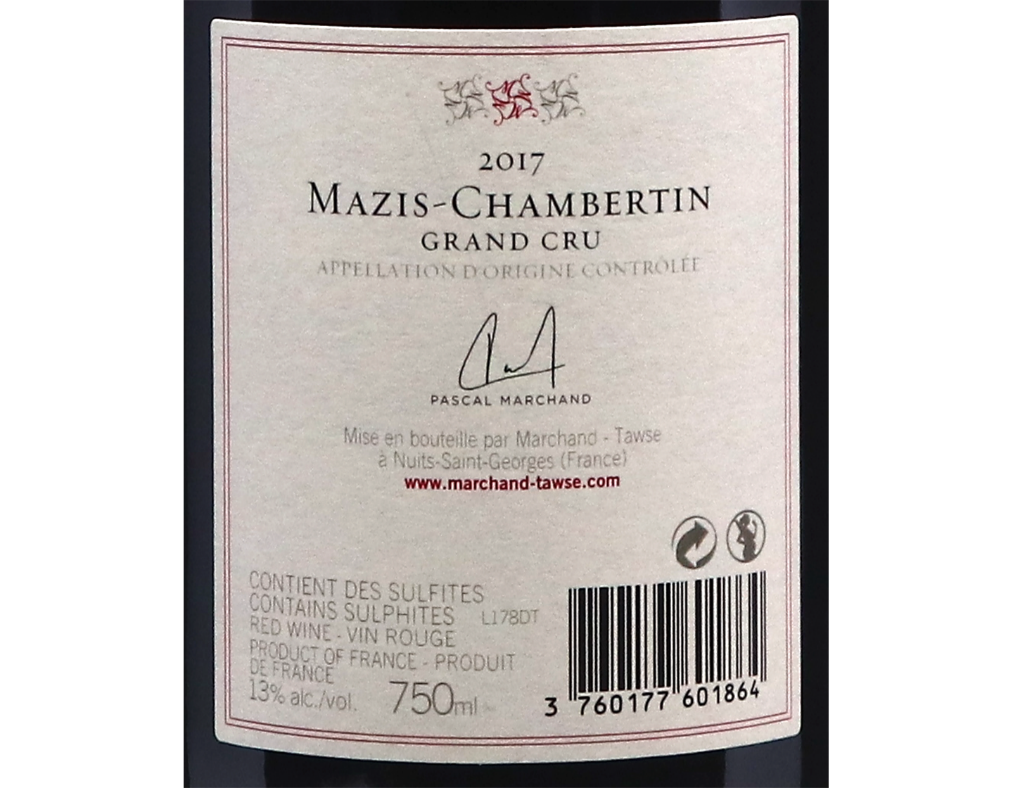 Domaine Tawse Mazis Chambertin GC 2017