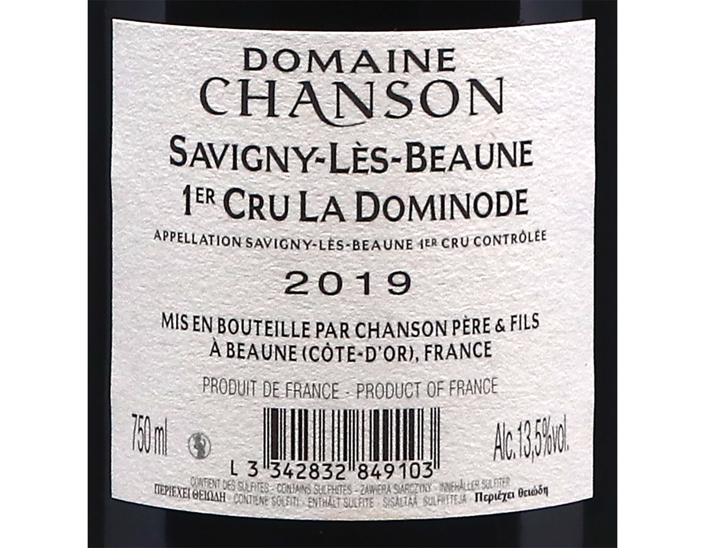 Chanson Pere et Fils Savigny Les Beaune PC La Dominode 2019