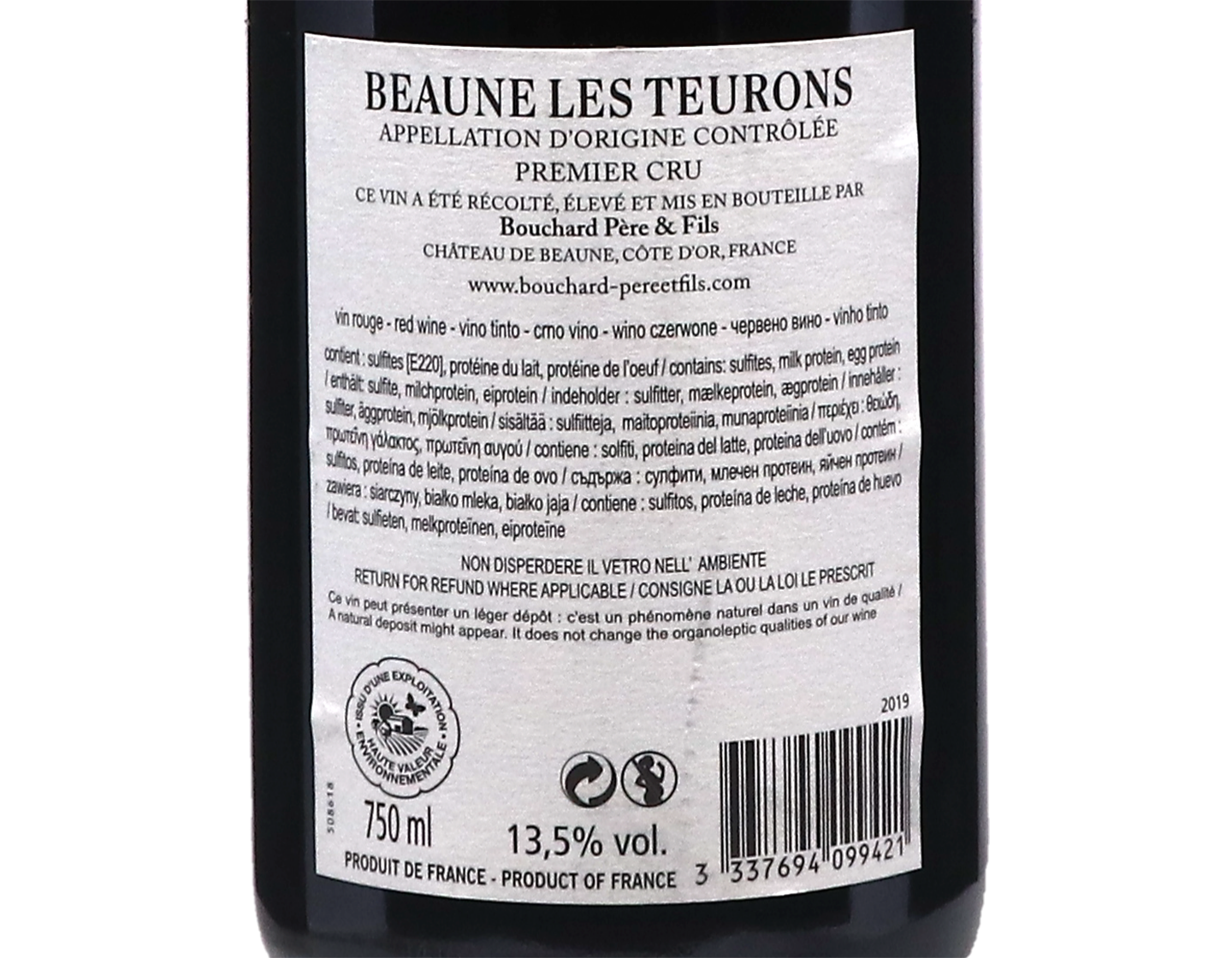 Domaine Bouchard Pere et Fils Beaune PC Teurons 2019