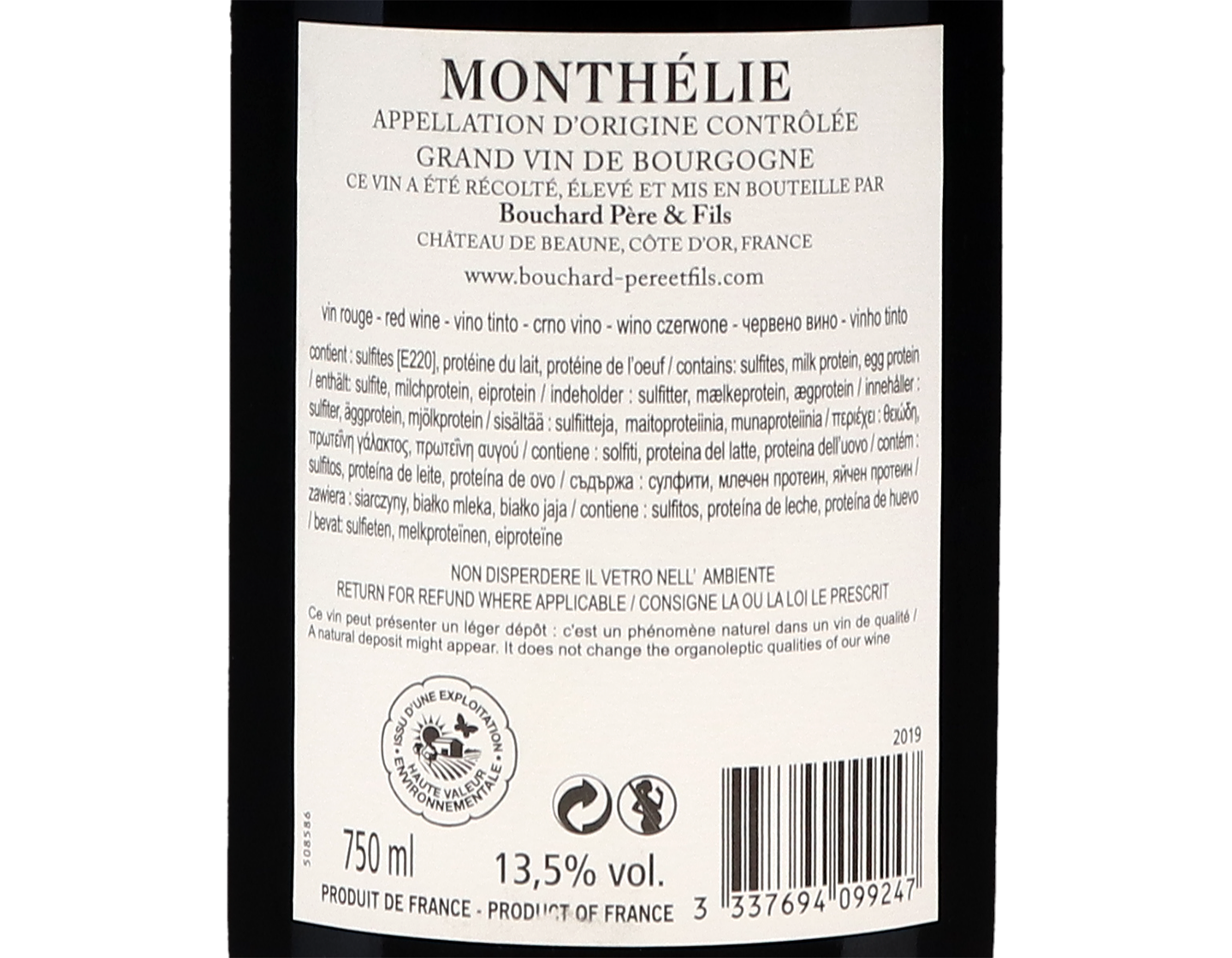 Bouchard Pere et Fils Monthelie 2019