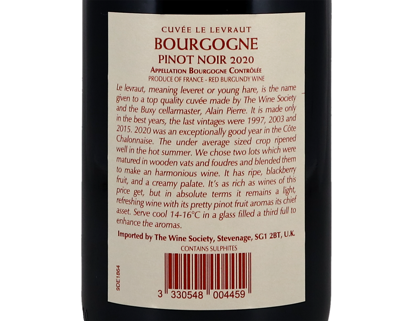 ‘Cuvée Le Levraut', Bourgogne Pinot Noir 2020
