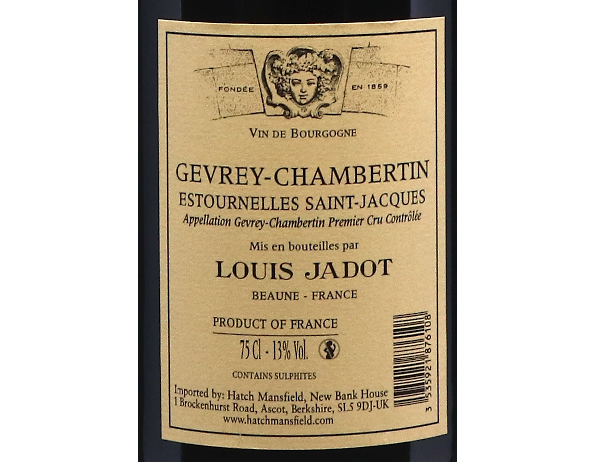 Domaine Jadot, Gevrey-Chambertin Premier Cru Estournelles Saint-Jacques ...