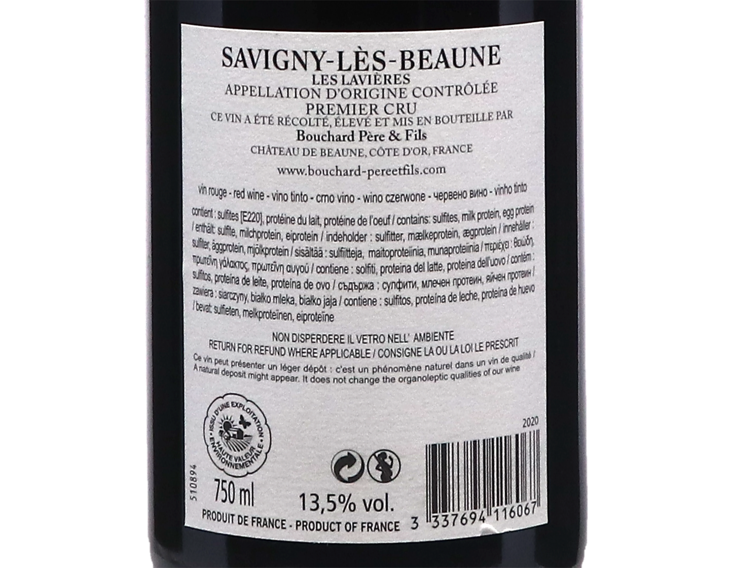 Bouchard Pere et Fils Savigny les Beaune PC Lavieres 2020