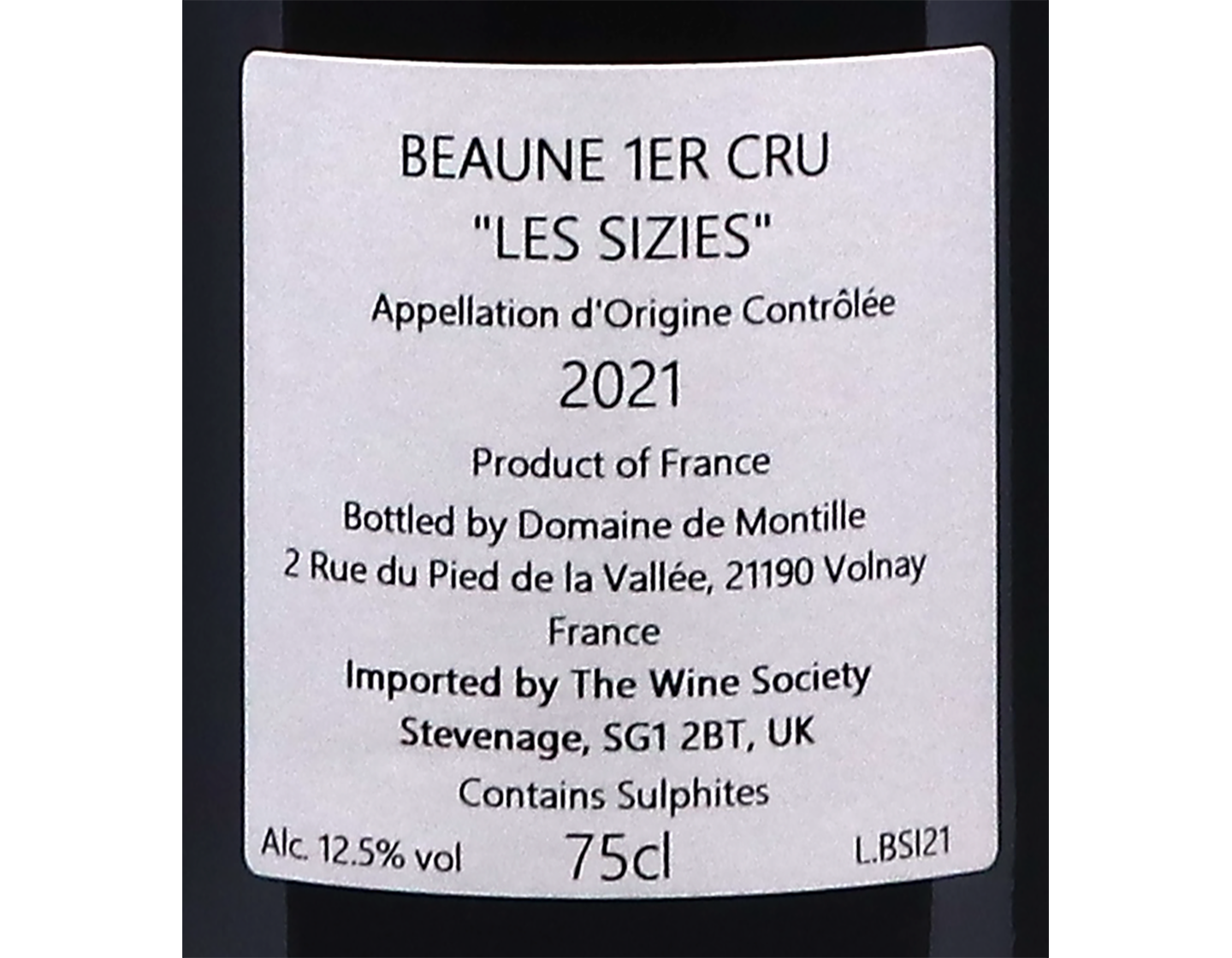 Domaine de Montille, Beaune Premier Cru Les Sizies 2021