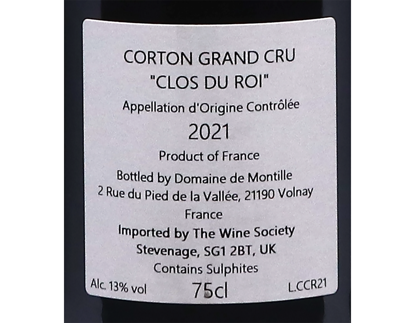 Domaine de Montille Corton GC Clos de Roi 2021 ORGANIC