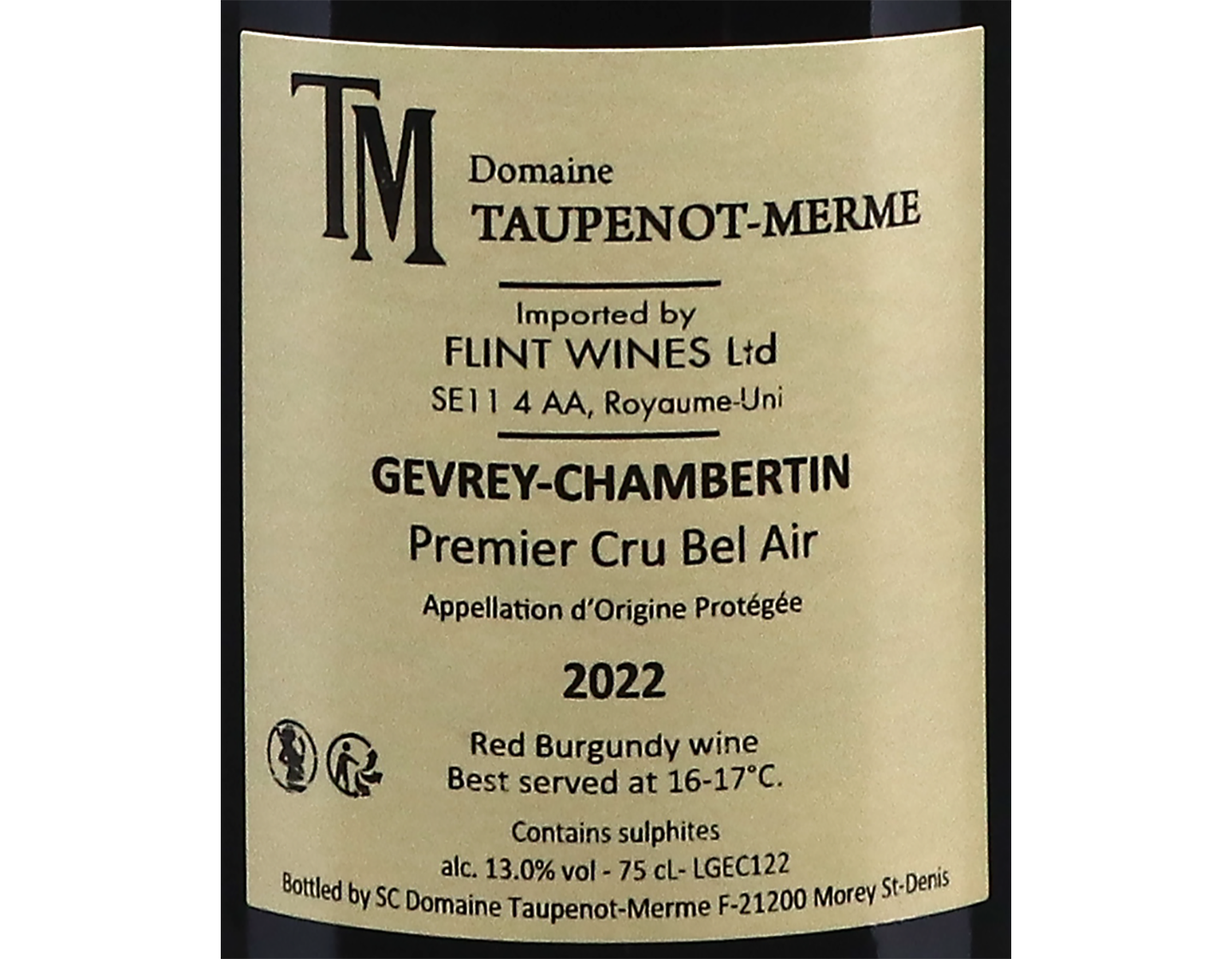 Domaine Taupenot-Merme Gevrey Chambertin Vignes Premier Cru Bel Air 2022