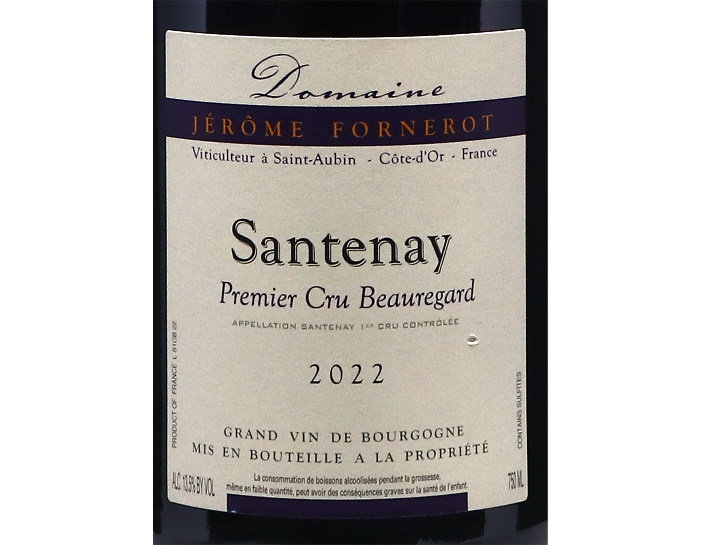 Domaine Jerome Fornerot Santenay Premier Cru Beauregard 2022