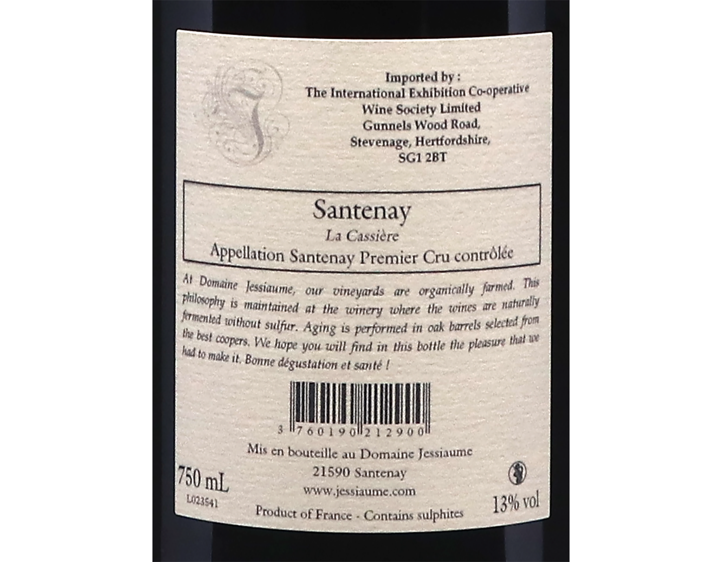 Domaine Jessiaume Santenay La Cassiere 2023