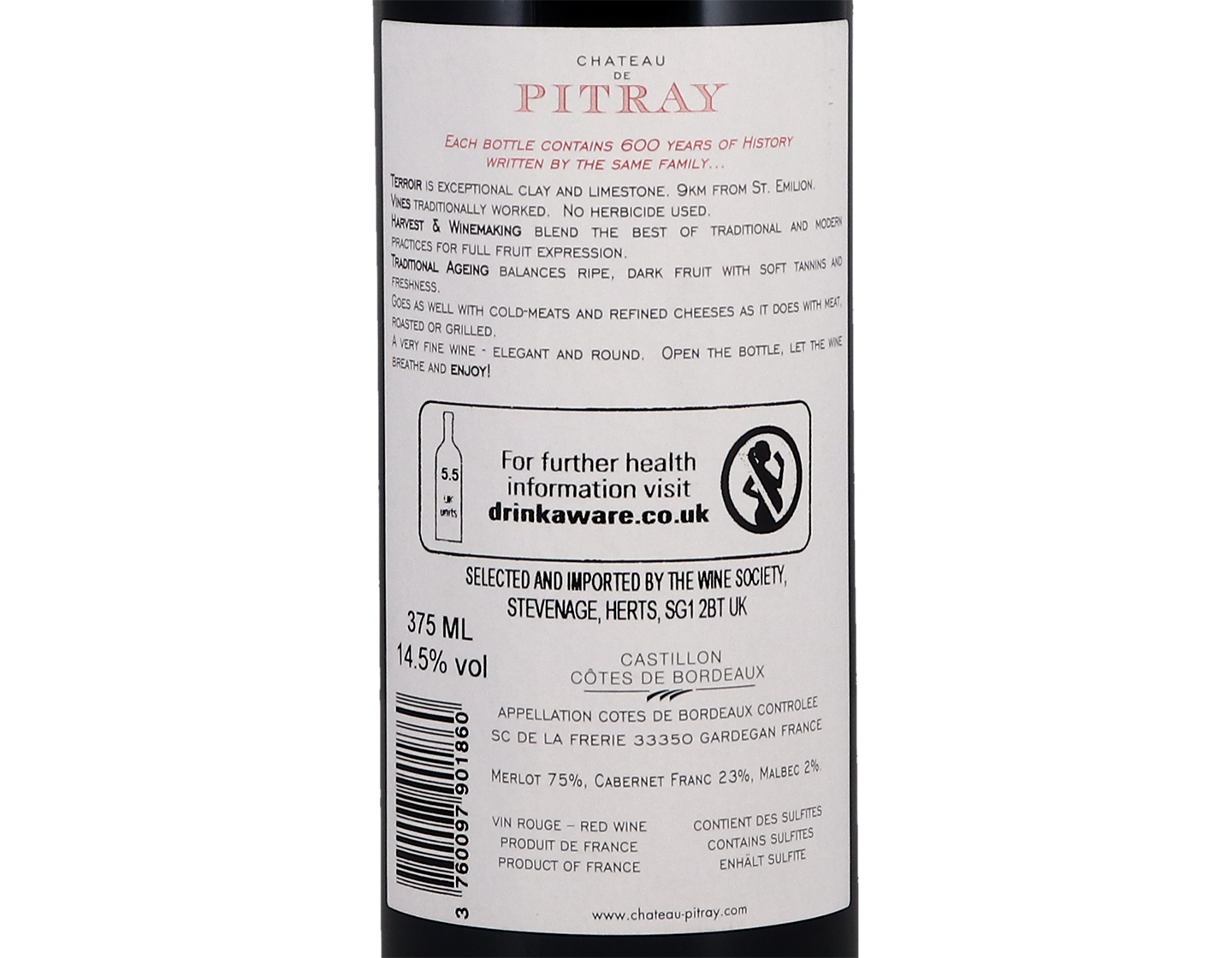 Ch Pitray Castillon 2018 Halves