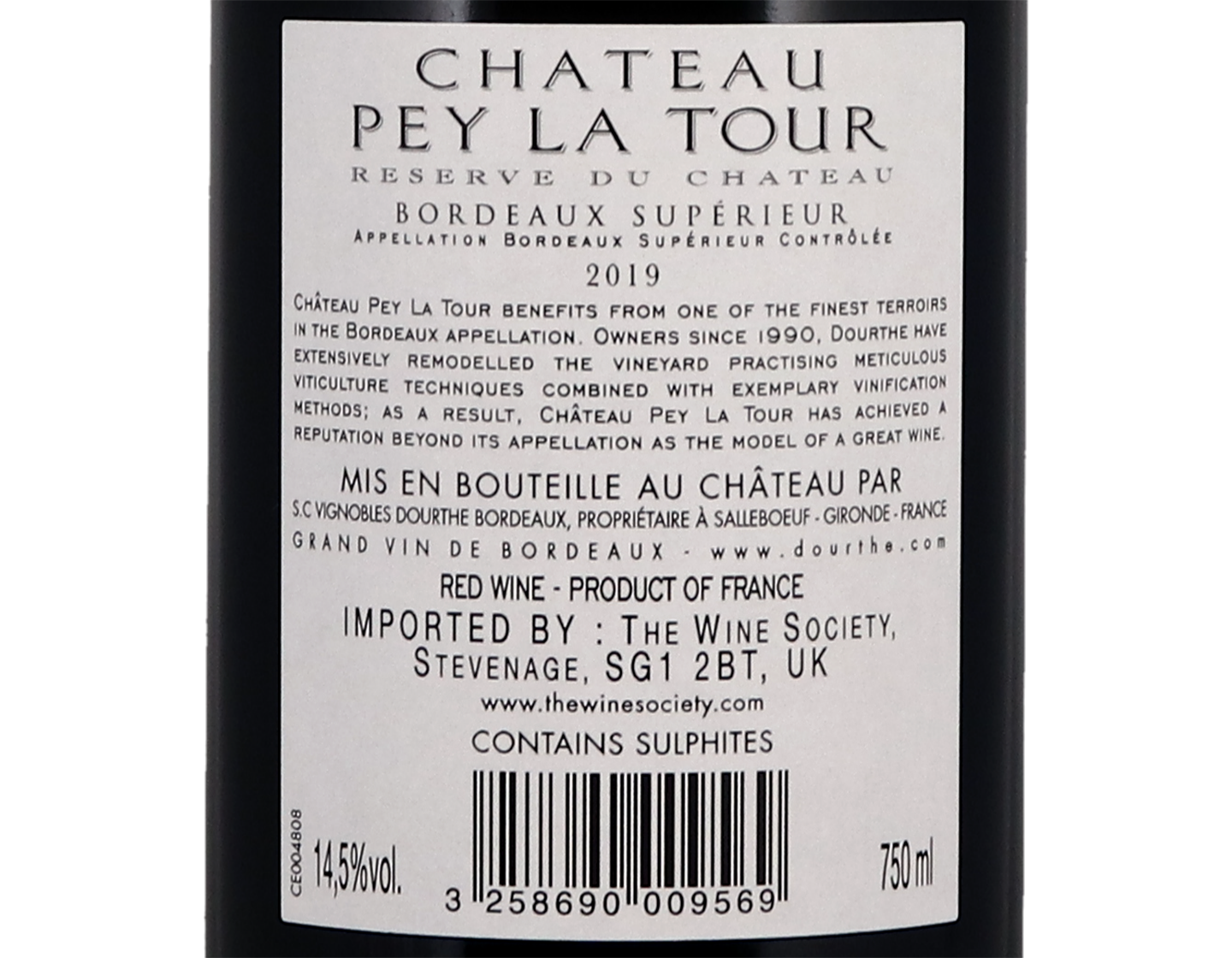 Ch Pey La Tour Reserve Bordeaux Superieur 2019