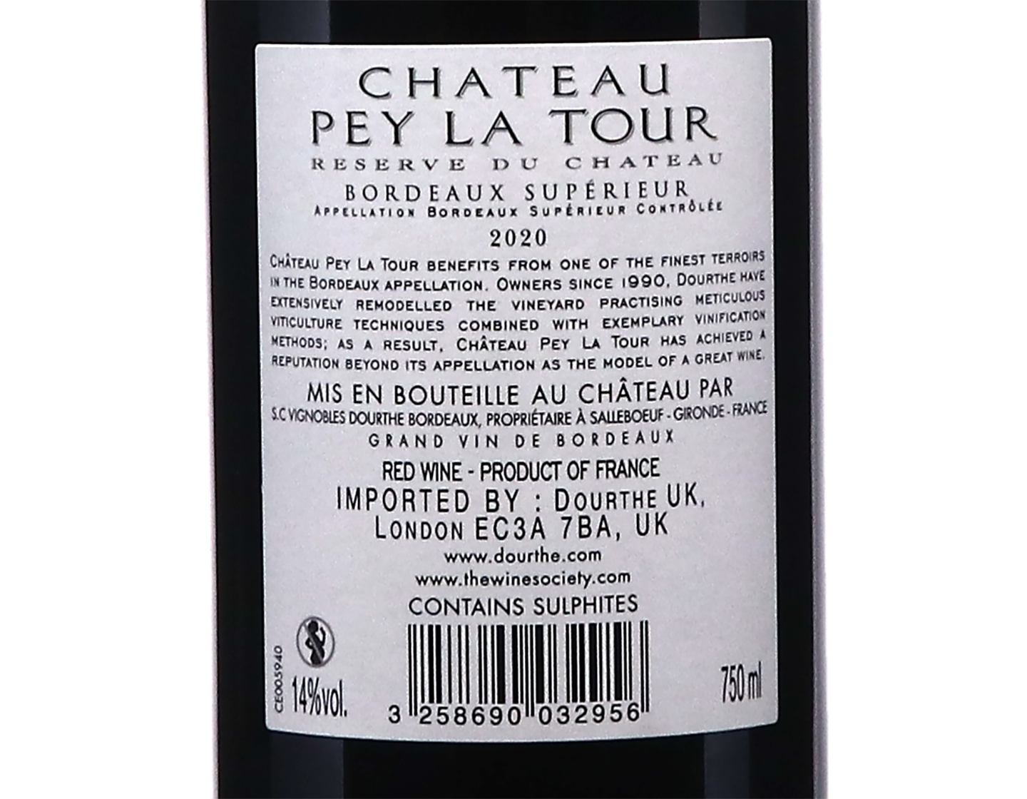 Ch Pey La Tour Reserve Bordeaux Superieur 2020