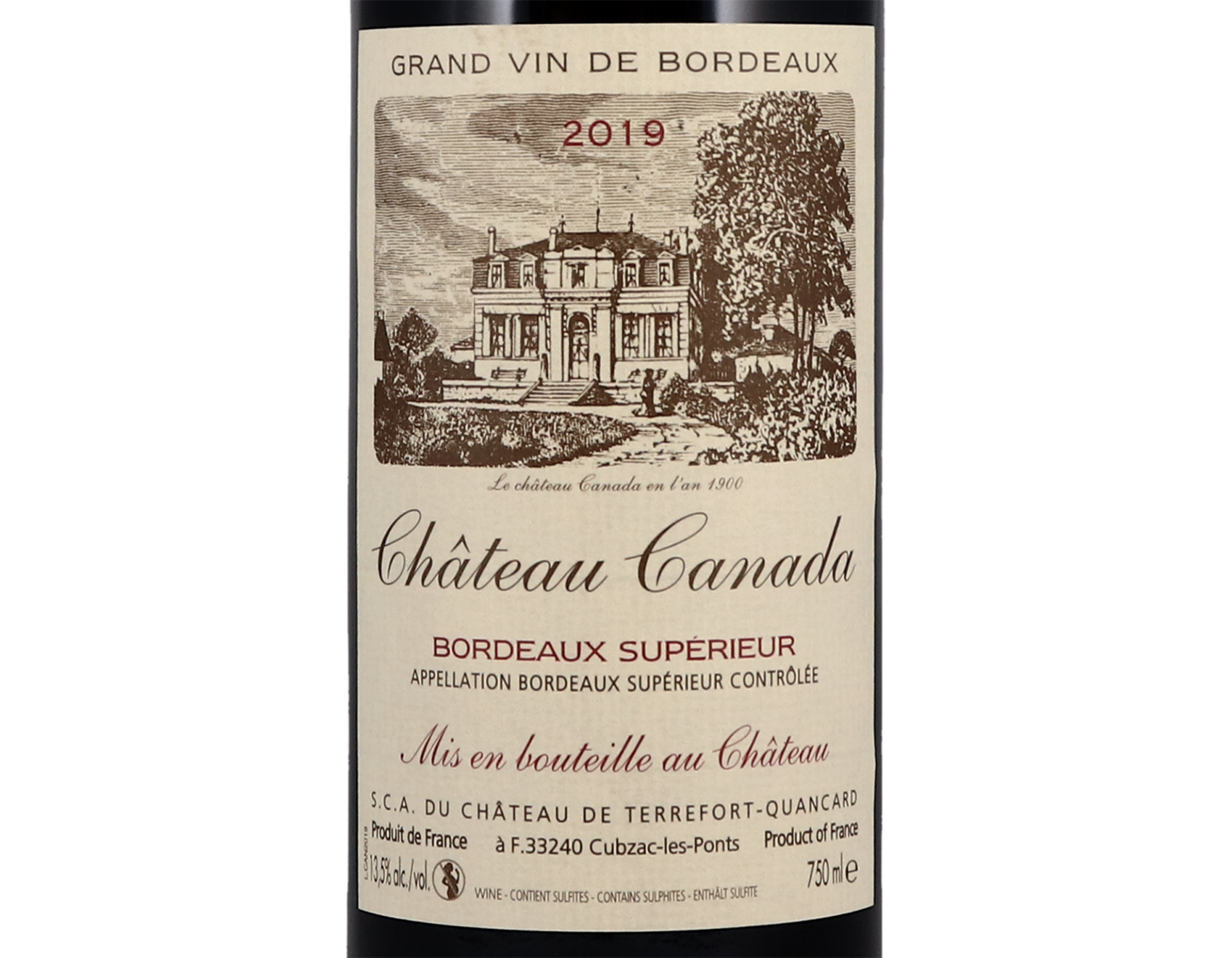 Château Canada, Bordeaux Supérieur 2019