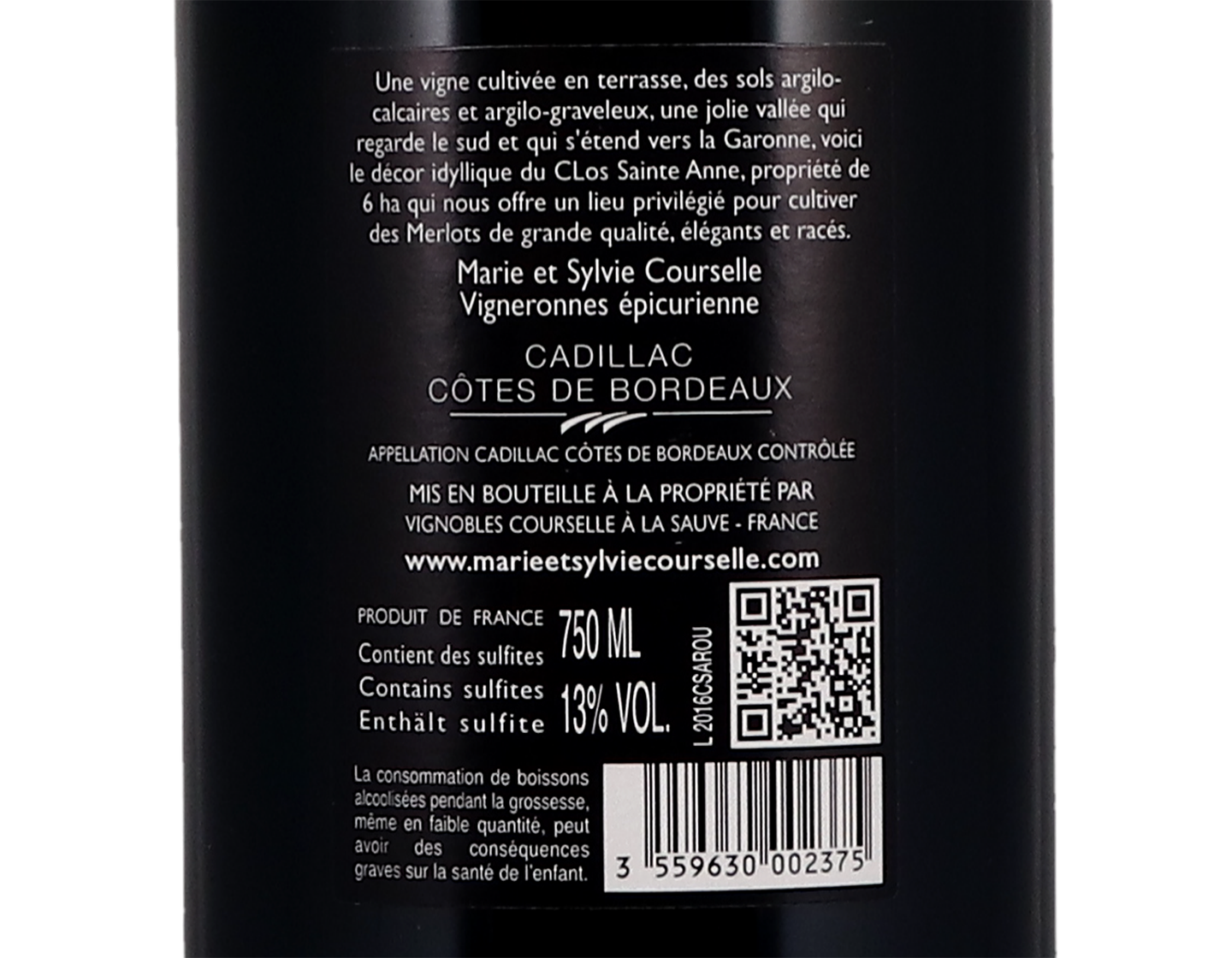 Clos Sainte Anne Premieres Cotes de Bordeaux 2016