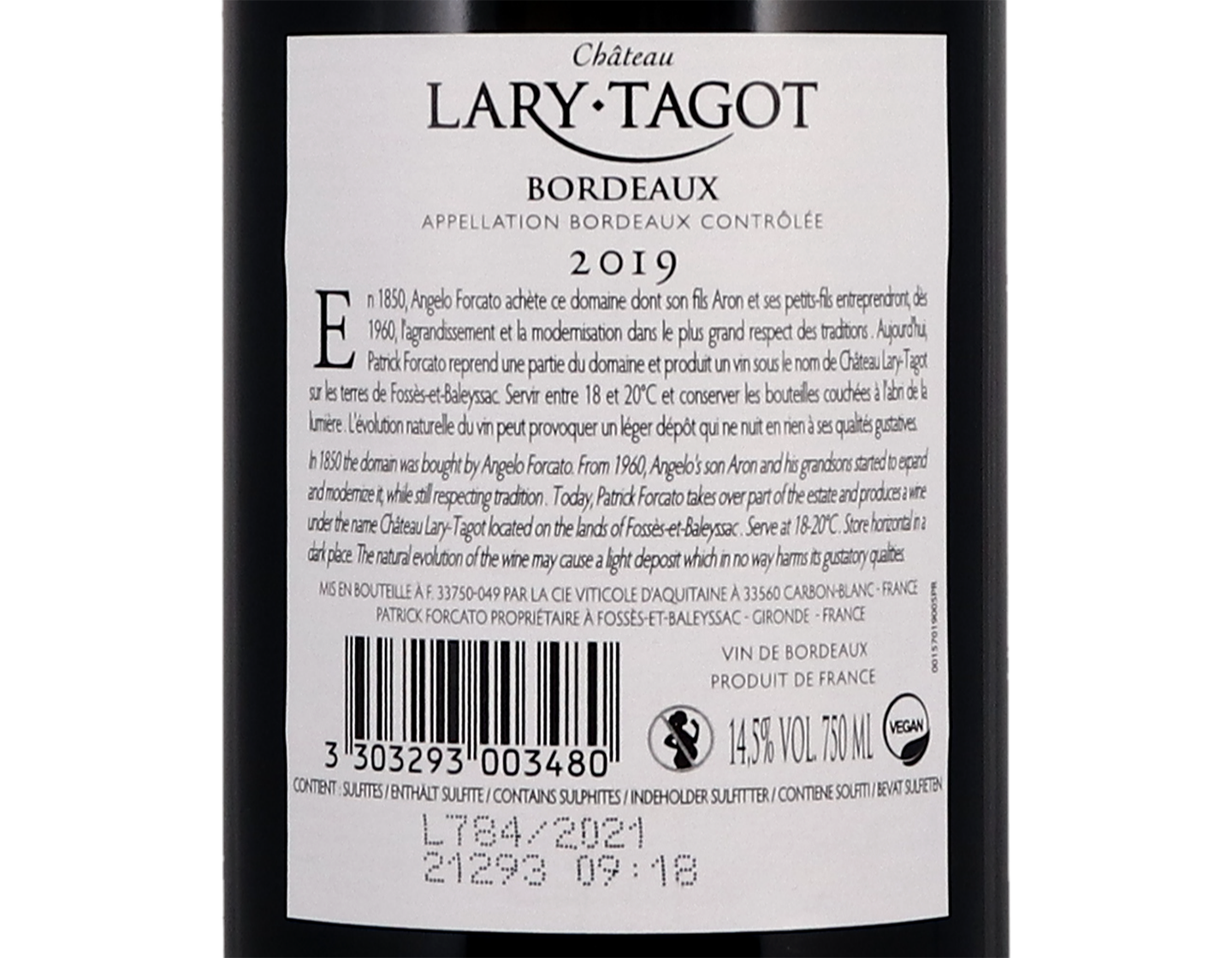 Ch Lary Tagot Bordeaux 2019