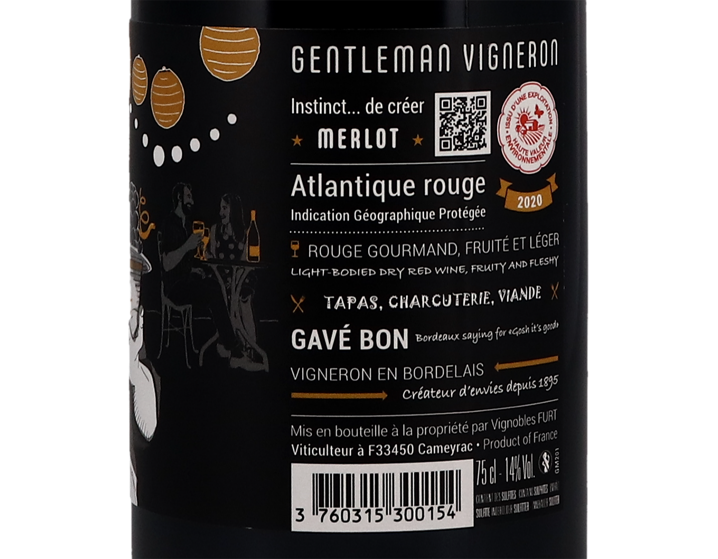 Gentleman Vigneron Merlot IGP Atlantique 2020