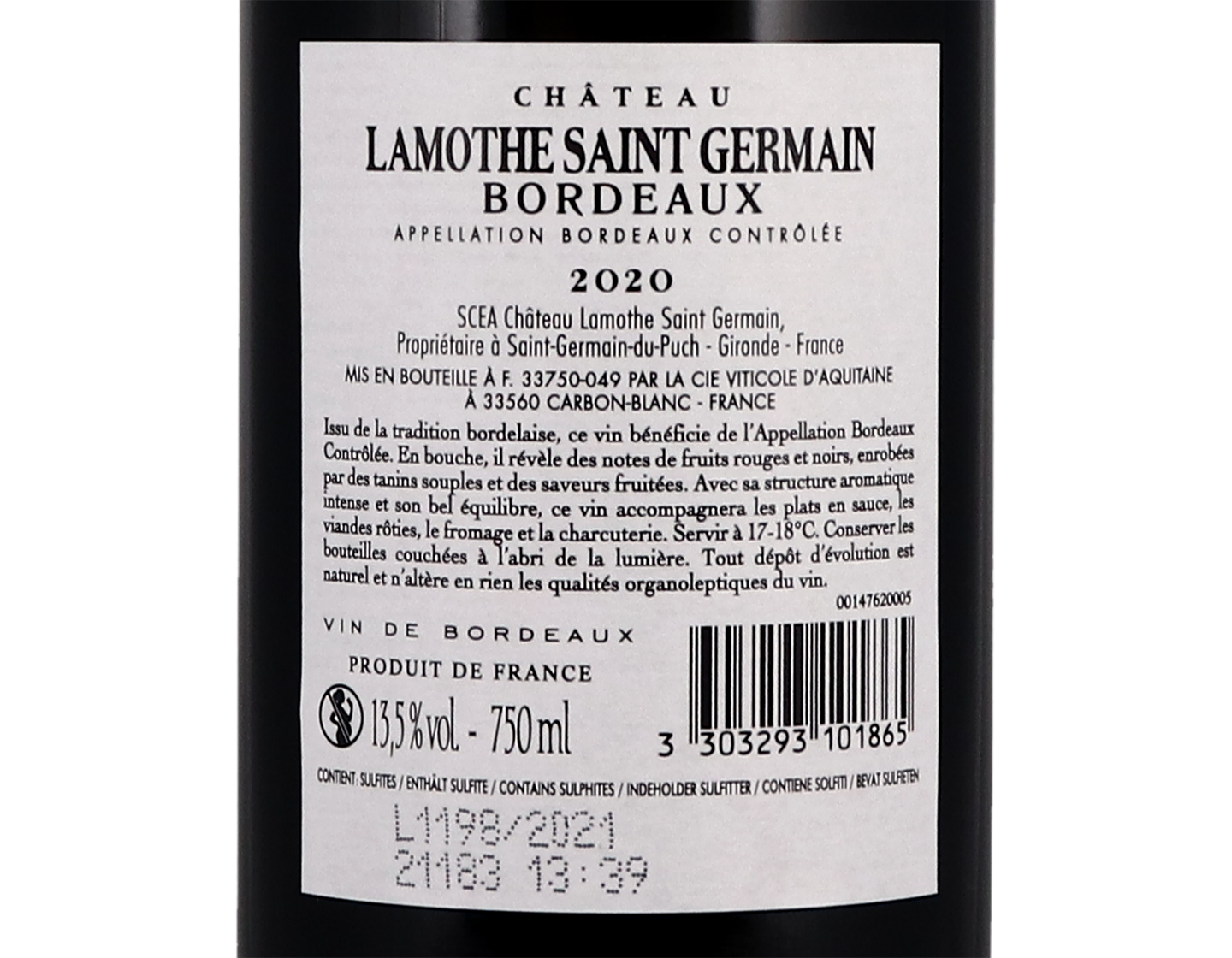 Château Lamothe Saint Germain, Bordeaux 2020