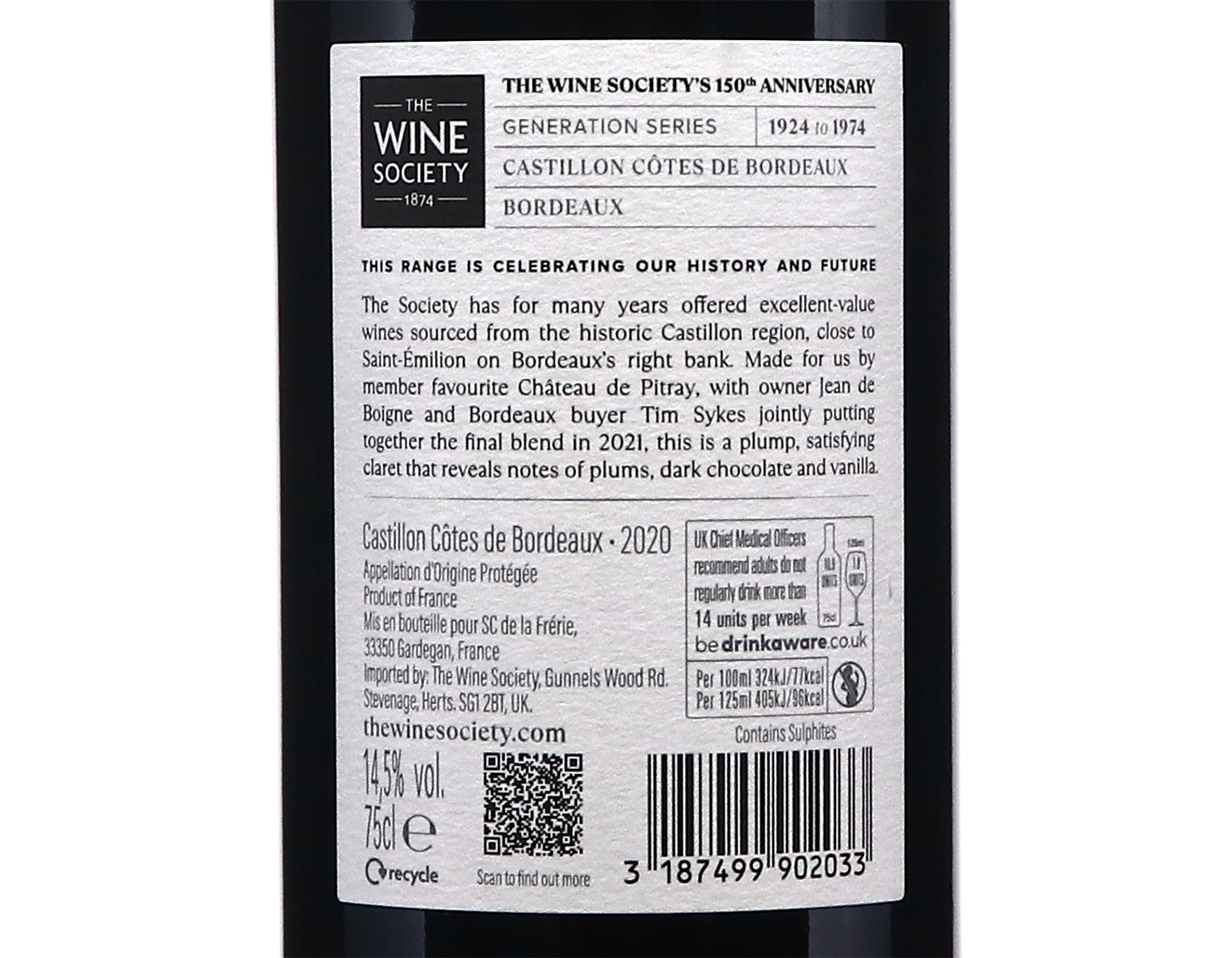 The Wine Society's Generation Series Castillon Côtes de Bordeaux 2020