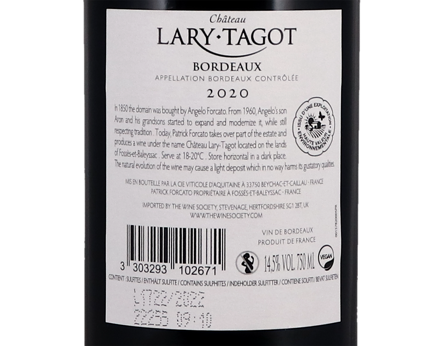 Chateau Lary Tagot Bordeaux 2020