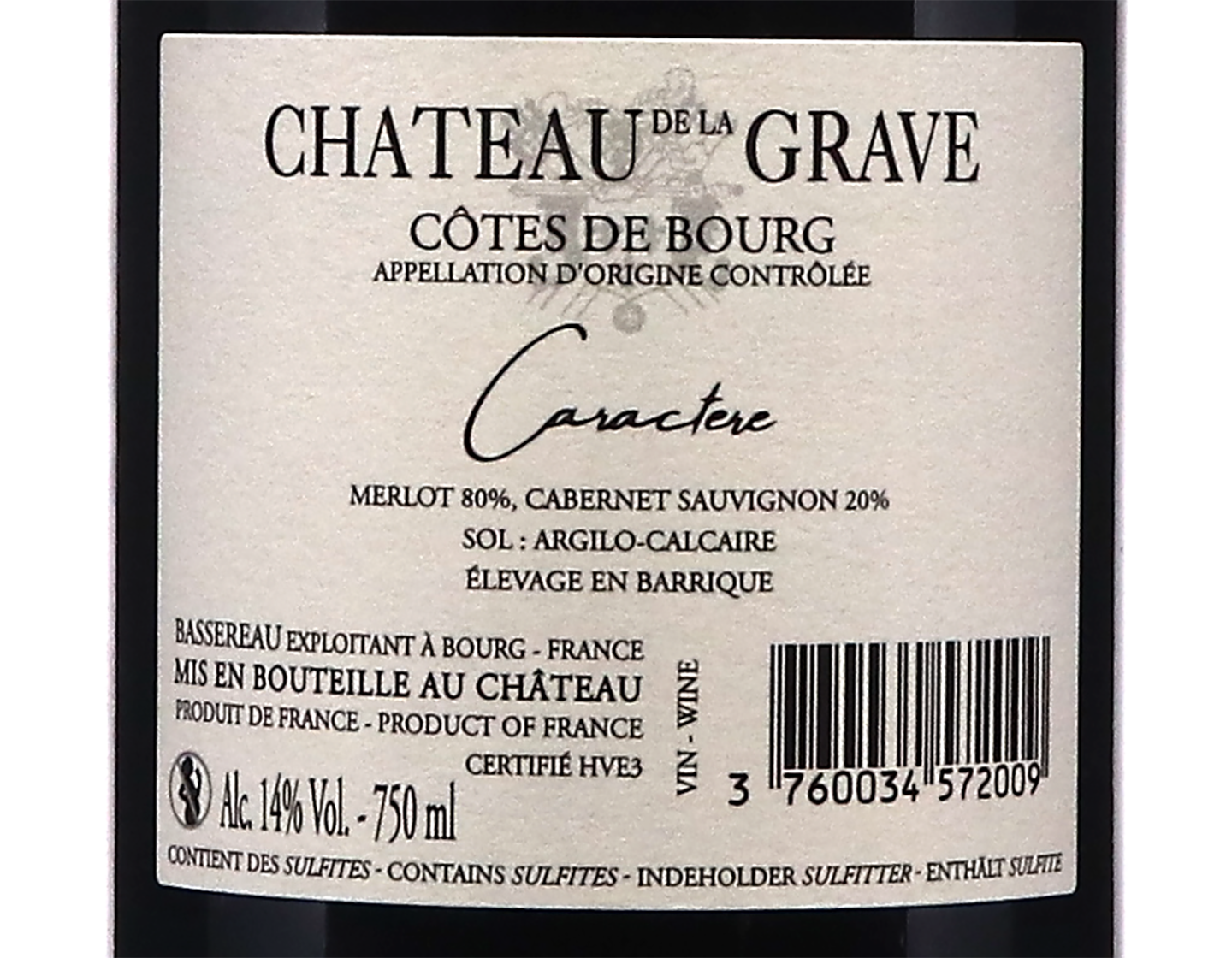 Ch de la Grave Caractere Cotes de Bourg 2020