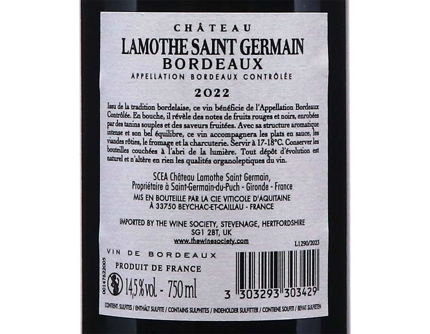 Chateau Lamothe Saint Germain Bordeaux 2022
