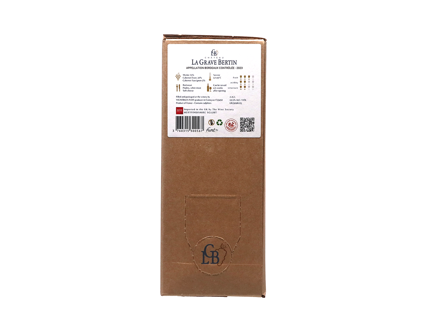 Chateau La Grave Bertin Reserve Bordeaux 2023 Bag in Box (2.25 litre)