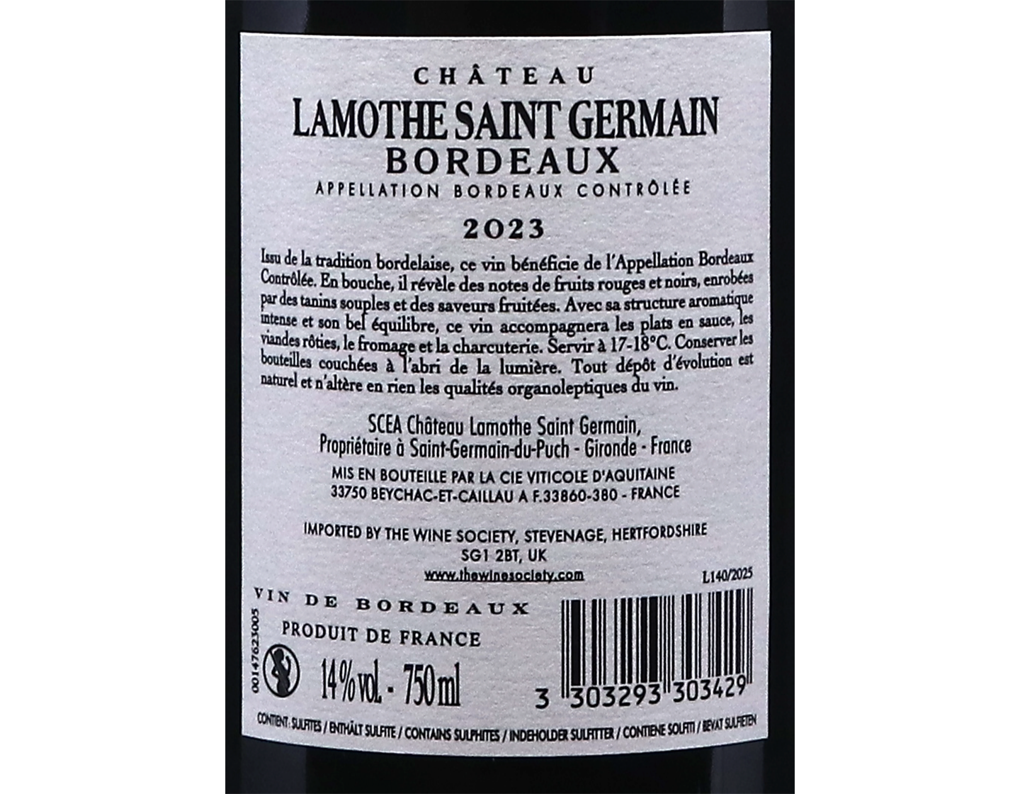 Chateau Lamothe Saint Germain Bordeaux 2023