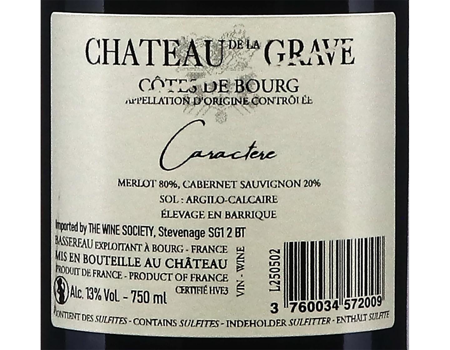 Ch de la Grave Caractere Cotes de Bourg 2021