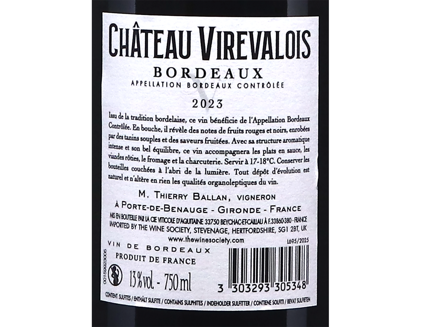 Ch Virevalois Bordeaux 2023